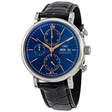 iwc chronograph blue dial|iwc schaffhausen watches.